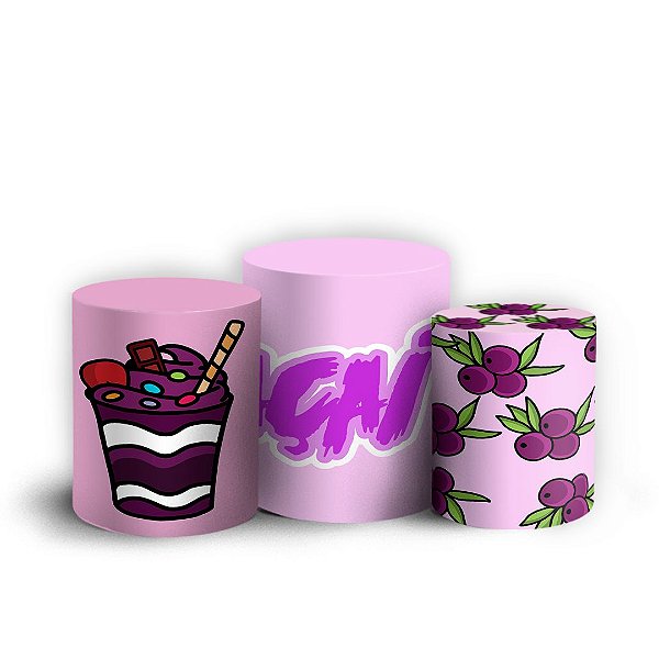 Trio Cilindro - Acai - Sublimado 3D + Elástico