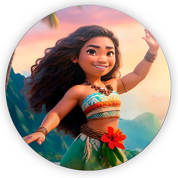 Painel Redondo - Moana - Sublimado 3D