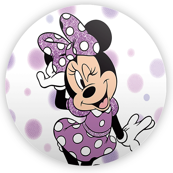 Painel Redondo - Minnie Lilas - Sublimado 3D