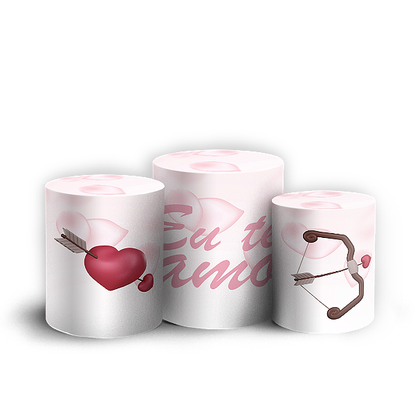 Trio Cilindro - Dia Dos Namorados - Sublimado 3D + Elástico