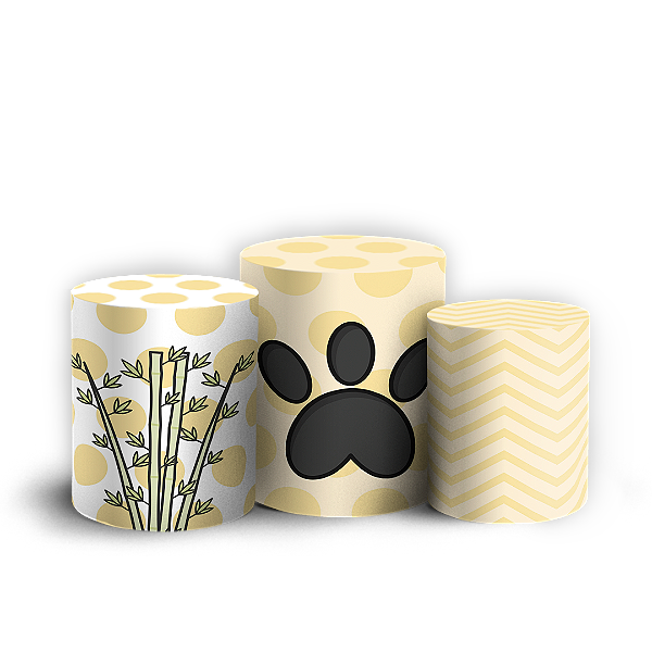 Trio Cilindro - Panda - Sublimado 3D + Elástico