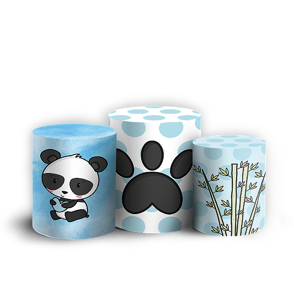 Trio Cilindro - Panda - Sublimado 3D + Elástico