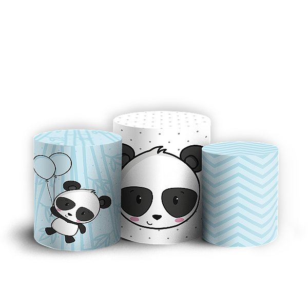 Trio Cilindro - Panda - Sublimado 3D + Elástico