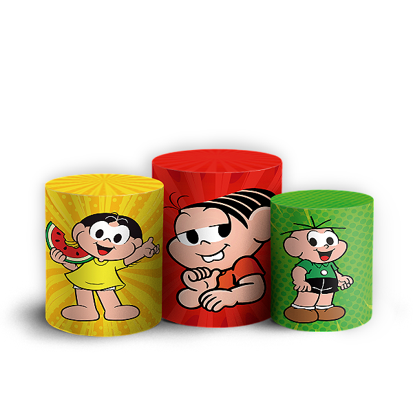 Trio Cilindro - Turma Da Monica - Sublimado 3D + Elástico