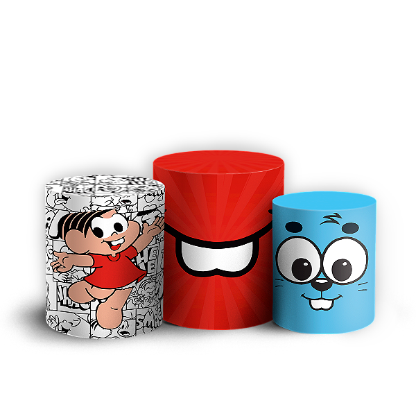 Trio Cilindro - Turma Da Monica - Sublimado 3D + Elástico