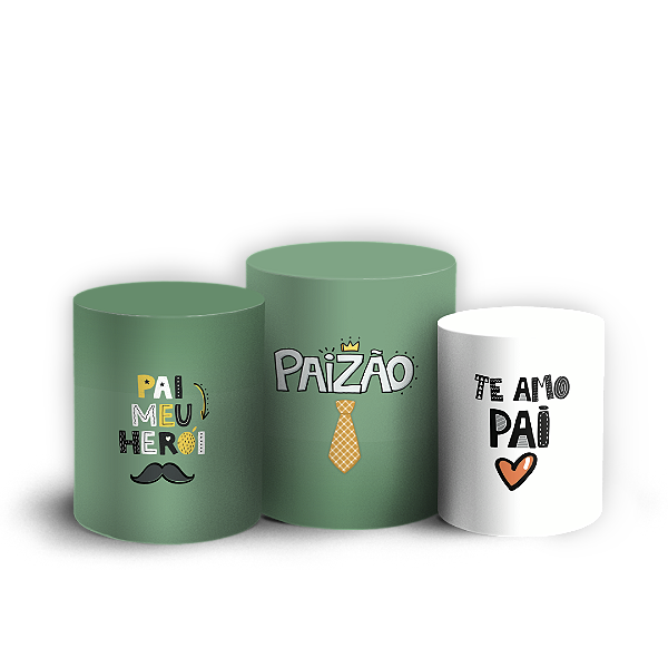 Trio Cilindro - Dia dos Pais  - Sublimado 3D + Elástico