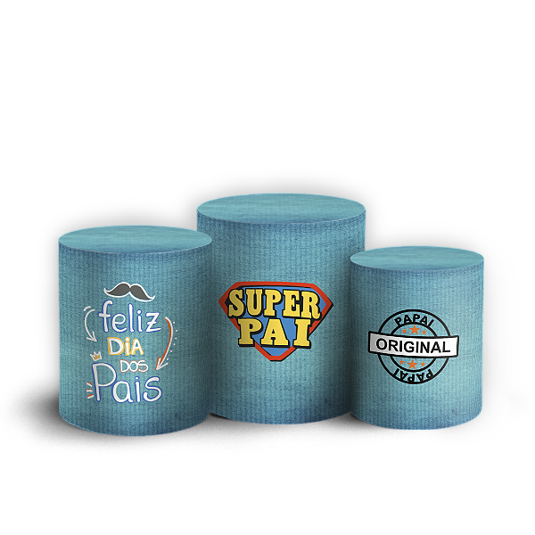 Trio Cilindro - Dia dos Pais  - Sublimado 3D + Elástico