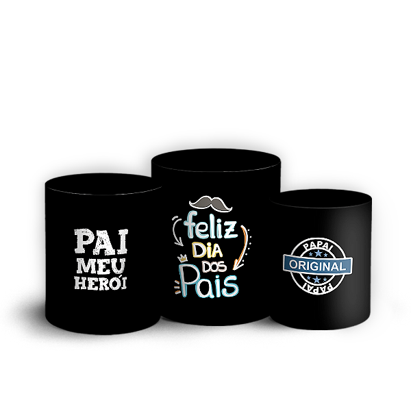 Trio Cilindro - Dia dos Pais - Sublimado 3D + Elástico