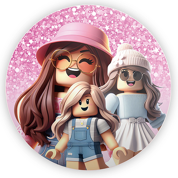 Painel de Mesa - Roblox Rosa - Sublimado 3D