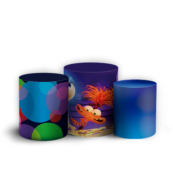 Trio Cilindro - Divertida Mente - Sublimado 3D + Elástico