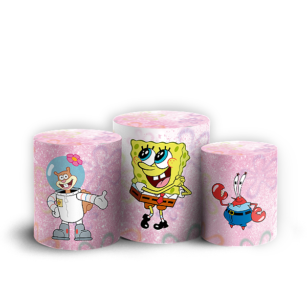 Trio Cilindro - Bob Esponja - Sublimado 3D + Elástico