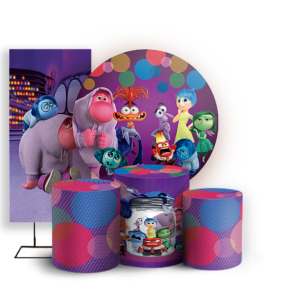 KIT Redondo Trio e Faixa - Divertida Mente - Sublimado 3D