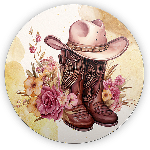Painel Redondo - Boiadeira Cowgirl - Sublimado 3D