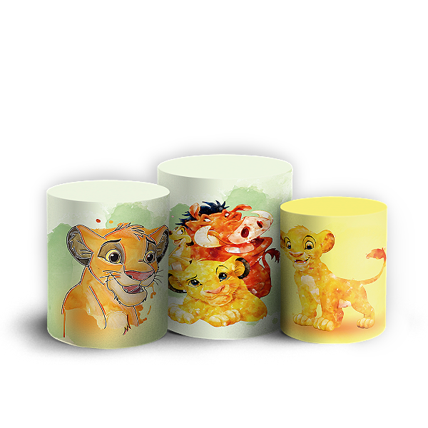 Trio Cilindro - Rei Leao Aquarela - Sublimado 3D