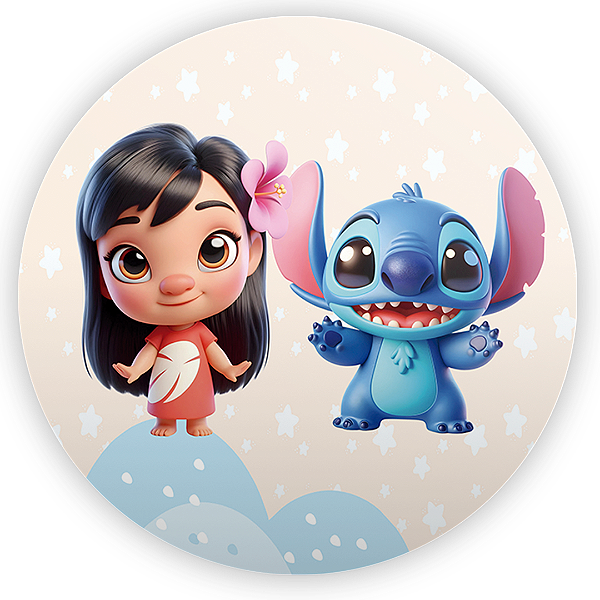 Painel Redondo - Lilo e Stitch - Sublimado 3D