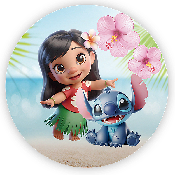 Painel Redondo - Lilo e Stitch - Sublimado 3D