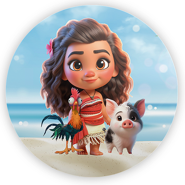 Painel Redondo - Moana - Sublimado 3D