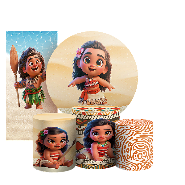 KIT Redondo Trio e Faixa - Moana - Sublimado 3D