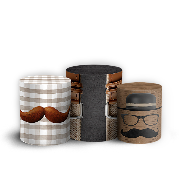 Trio Cilindro - Dia Dos Pais - Sublimado 3D + Elástico