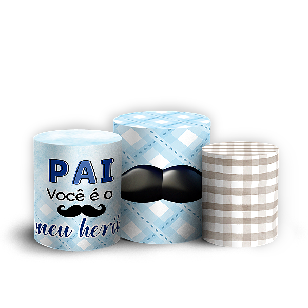 Trio Cilindro - Dia Dos Pais - Sublimado 3D + Elástico