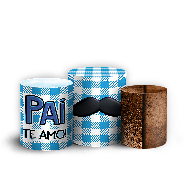 Trio Cilindro - Dia Dos Pais - Sublimado 3D + Elástico