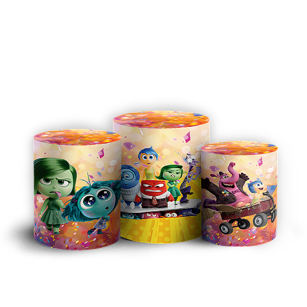 Trio Cilindro - Divertida Mente - Sublimado 3D + Elástico