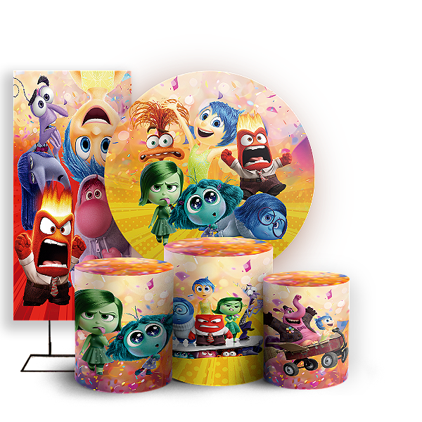 KIT Redondo Trio e Faixa - Divertida Mente - Sublimado 3D