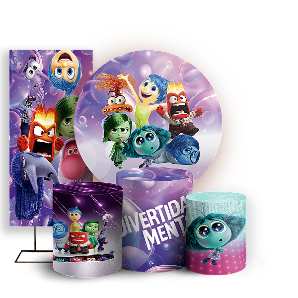 KIT Redondo Trio e Faixa - Divertida Mente - Sublimado 3D