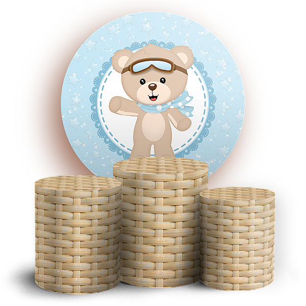 KIT Redondo e Trio - Urso Azul - Sublimado 3D