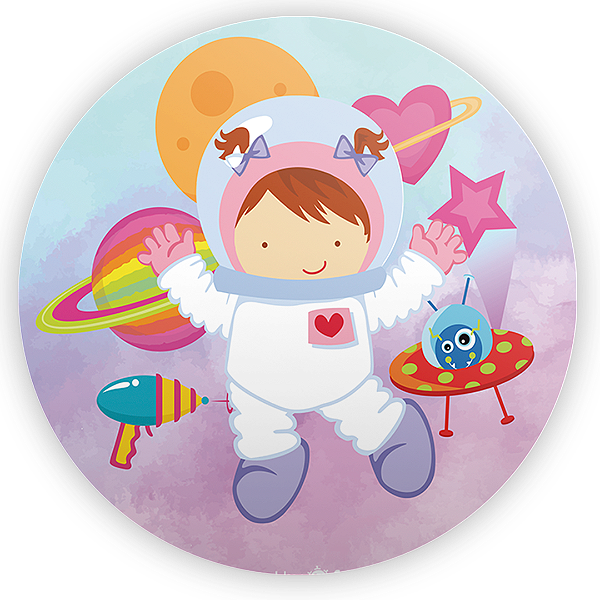 Painel Redondo - Astronauta Rosa - Sublimado 3D