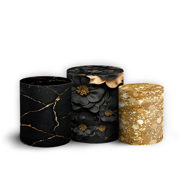 Trio Cilindro - Floral - Sublimado 3D