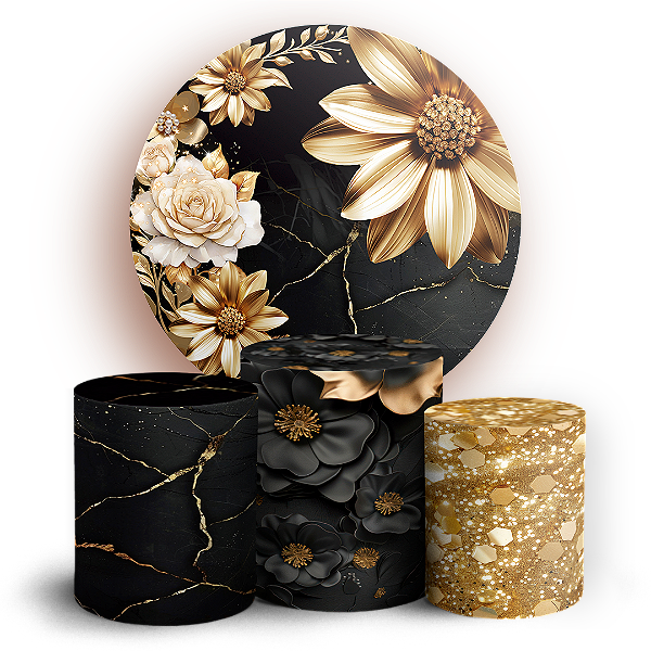 KIT Redondo e Trio - Floral - Sublimado 3D