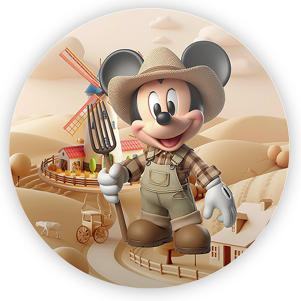 Painel Redondo - Mickey Fazendinha - Sublimado 3D