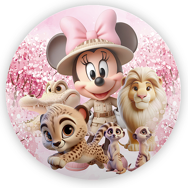 Painel de Mesa - Minnie Safari - Sublimado 3D