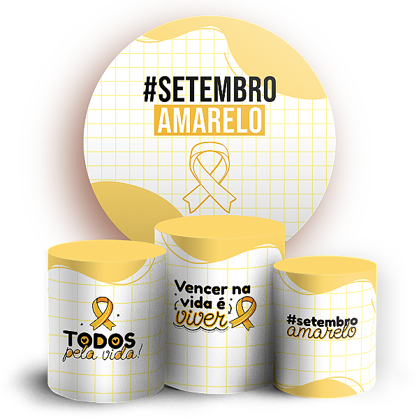 KIT Redondo e Trio - Setembro Amarelo - Sublimado 3D