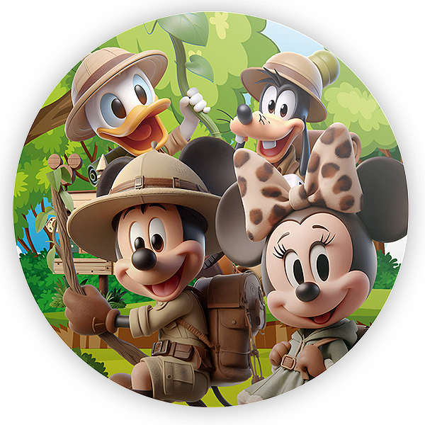 Painel Redondo - Mickey Safari - Sublimado 3D