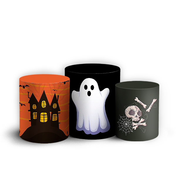 Trio Cilindro - Dia das Bruxas Halloween - Sublimado 3D