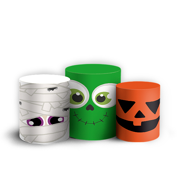 Trio Cilindro - Dia das Bruxas Halloween - Sublimado 3D