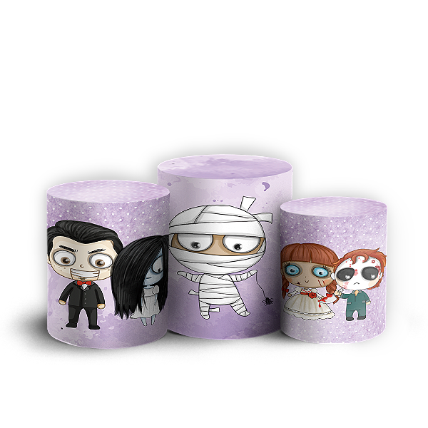 Trio Cilindro - Dia das Bruxas Halloween - Sublimado 3D