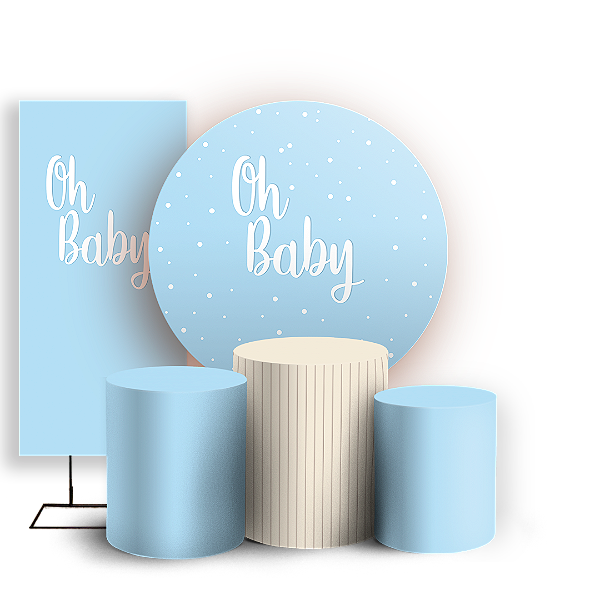KIT Redondo Trio e Faixa - Oh Baby - Sublimado 3D