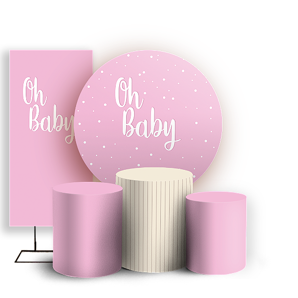 KIT Redondo Trio e Faixa - Oh Baby - Sublimado 3D