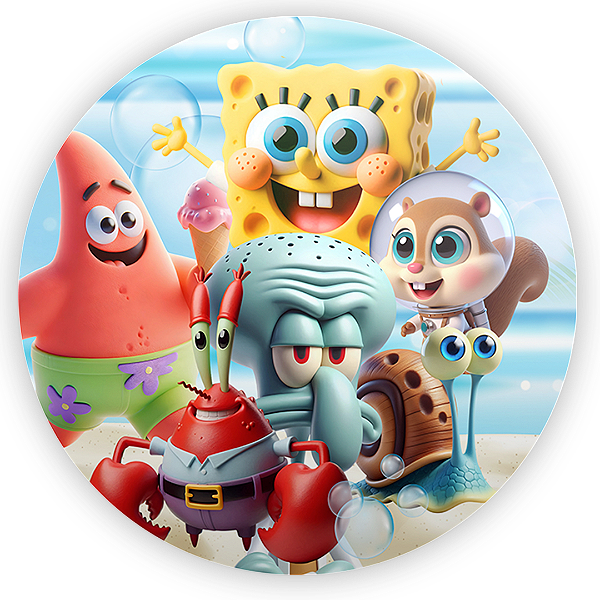 Painel Redondo - Bob Esponja - Sublimado 3D