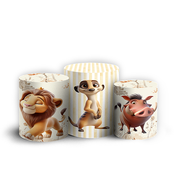 Trio Cilindro - Rei Leao - Sublimado 3D + Elástico