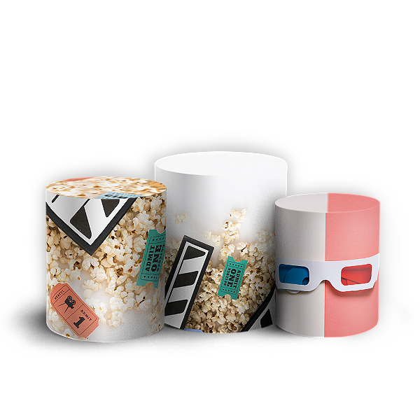 Trio Cilindro - Cinema - Sublimado 3D + Elástico