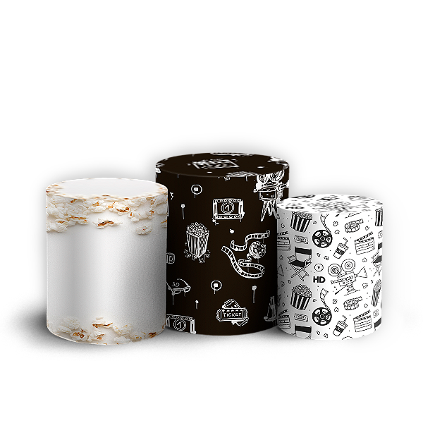 Trio Cilindro - Cinema - Sublimado 3D + Elástico