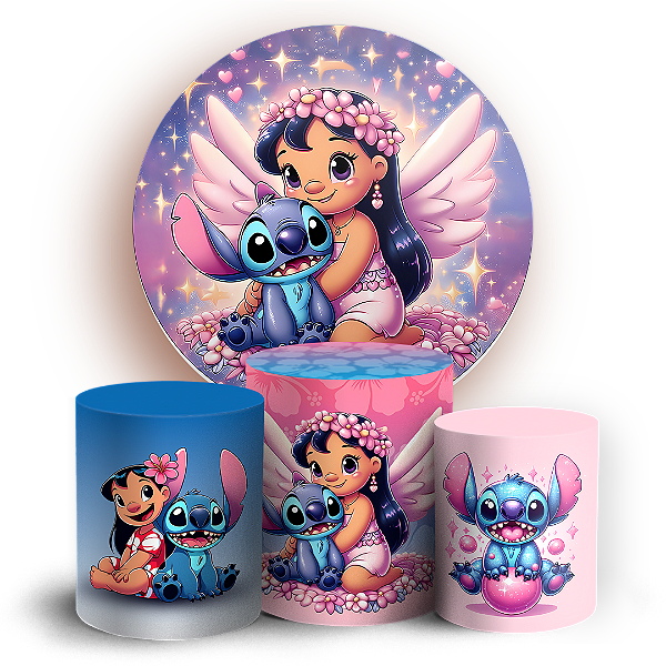 KIT Redondo e Trio - Lilo Stitch - Sublimado 3D