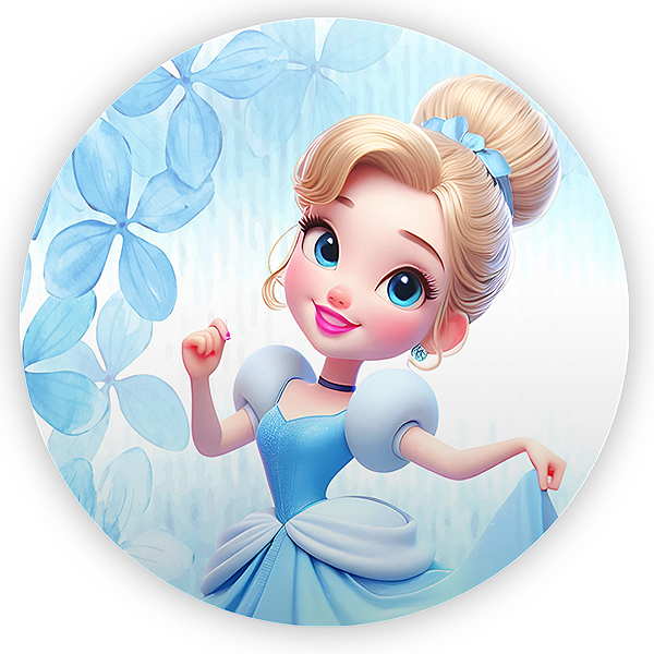 Painel Redondo - Princesa Cinderela - Sublimado 3D