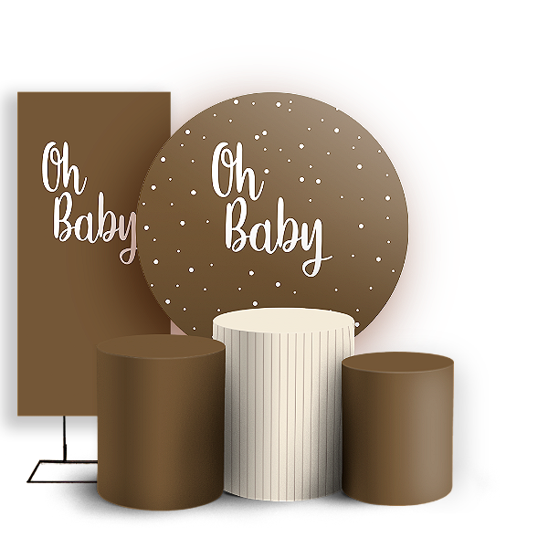 KIT Redondo Trio e Faixa - Oh Baby - Sublimado 3D