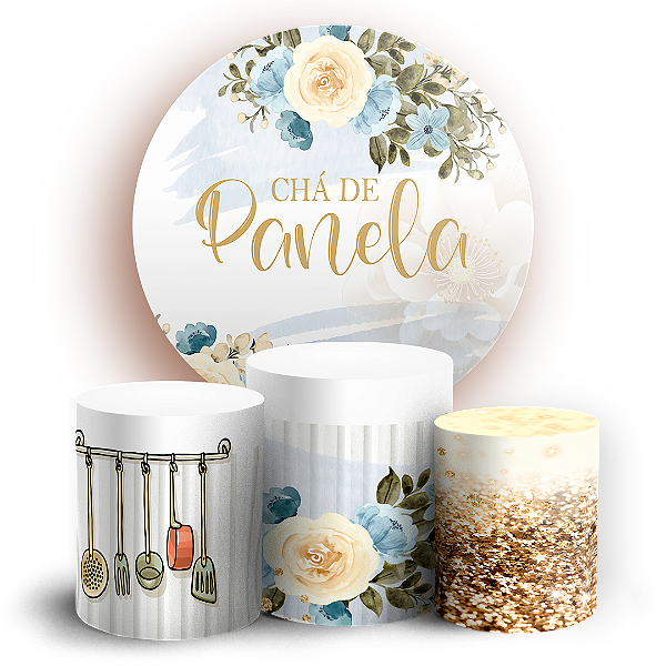 KIT Redondo e Trio - Cha De Casa Nova - Sublimado 3D