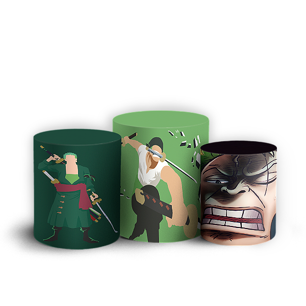 Trio Cilindro - Zoro One Piece - Sublimado 3D + Elástico
